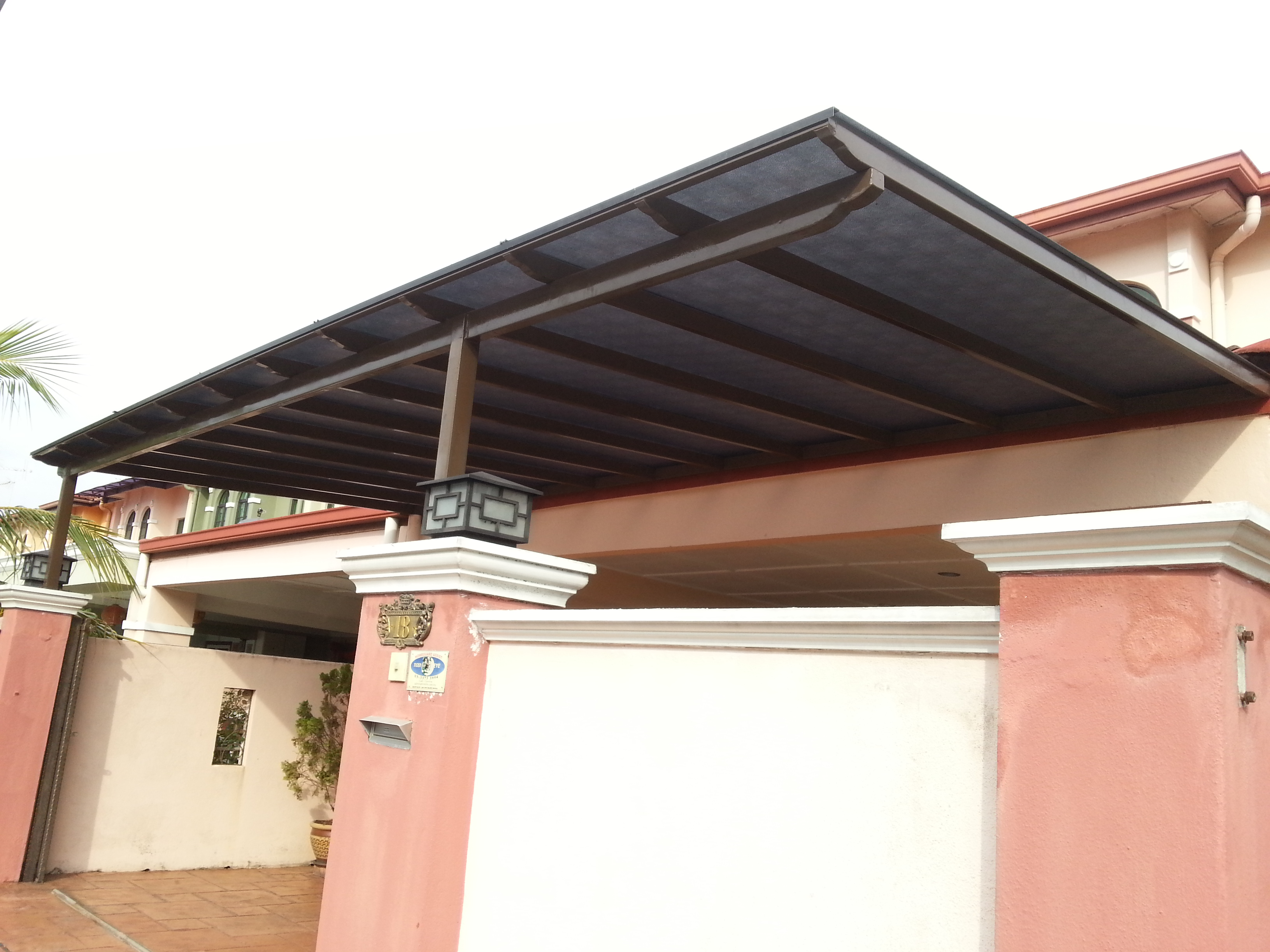 Mild Steel Awning With Mm Solid Polycarbonate Sheet